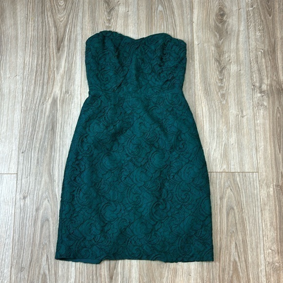 J. Crew Lacey Kelsey EMERLAD GREEN lace  holiday  dress size 00 - Picture 1 of 8
